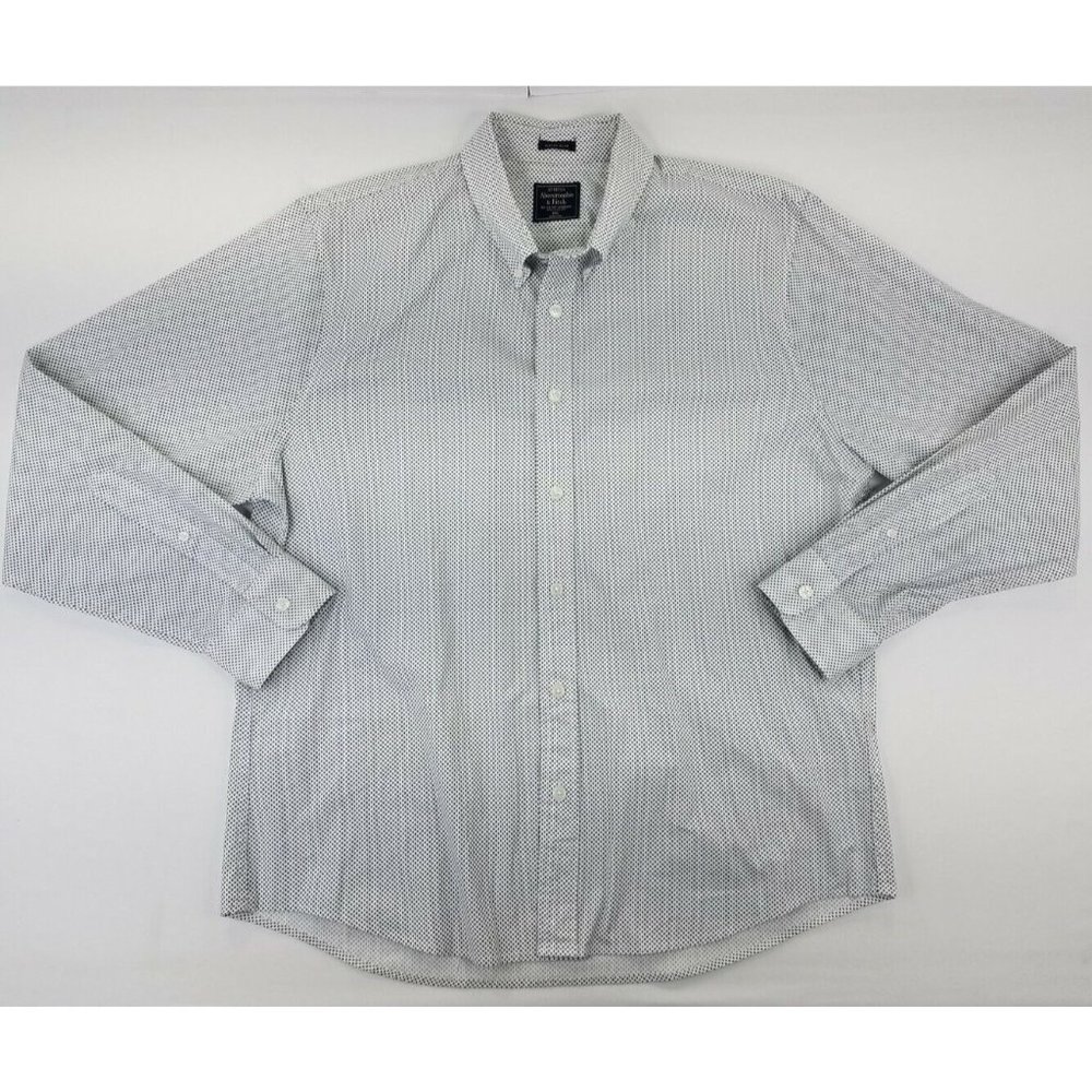 ABERCROMBIE & FITCH Shirt Adult 2XL Mens Super Slim Casual Button Up Preppy B84